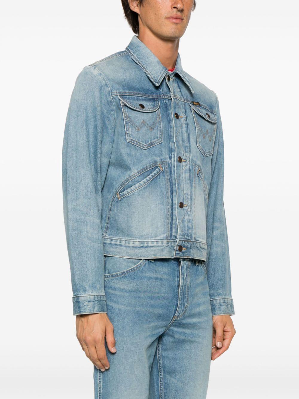 Sandro X Wrangler Button-down Denim Jacket in Blue Lyst UK