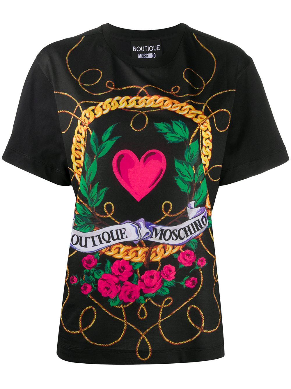 Boutique Moschino Graphicprint Cotton Tshirt in Black Lyst