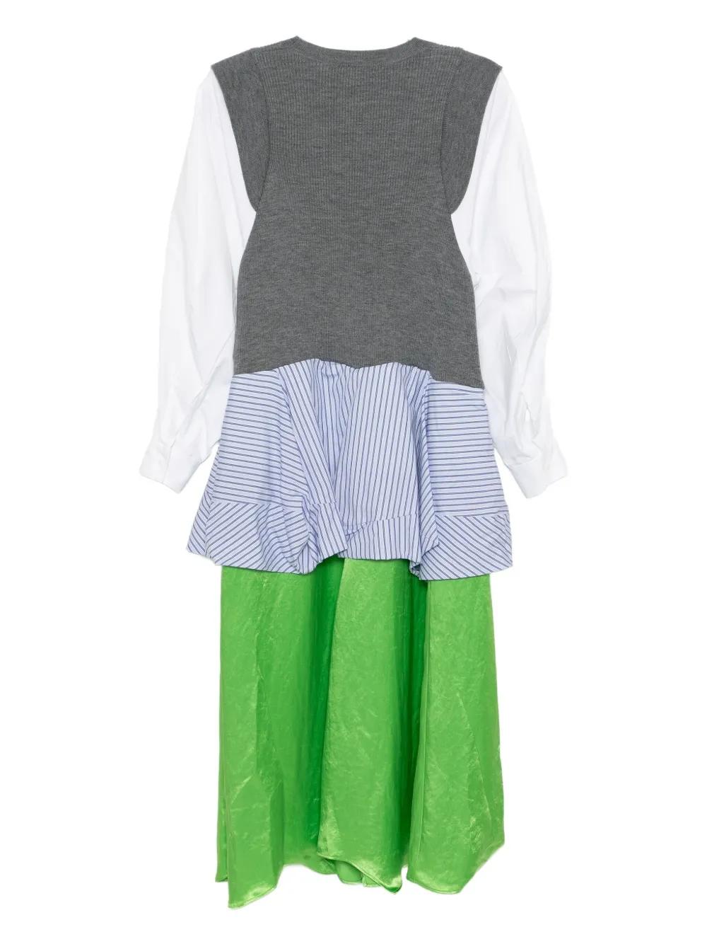 ENFOLD  LAYERED DRESS ENFÖLD＞ V-NECK DRESS ☑︎300IS733-2541 col. black size. 36