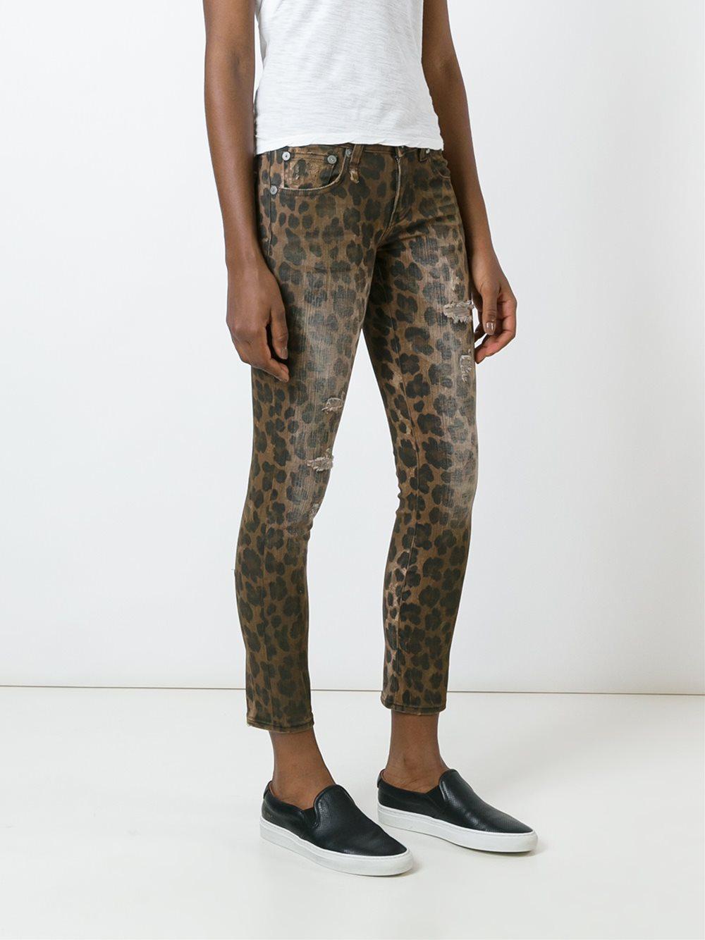 jeans with leopard print