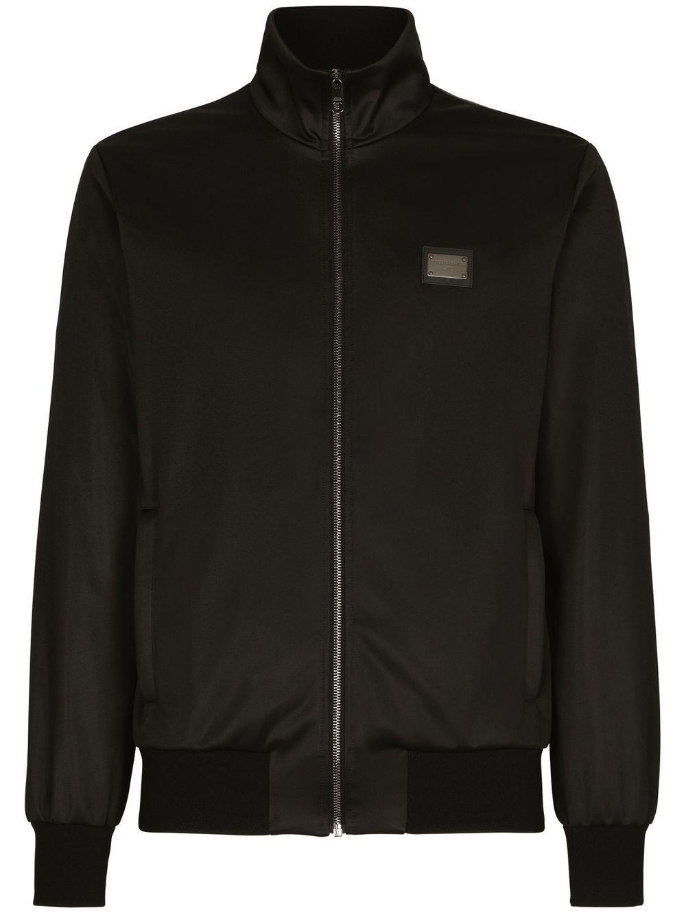 Dolce & Gabbana Logo Zipped Track Jacket in Black for Men | Lyst
