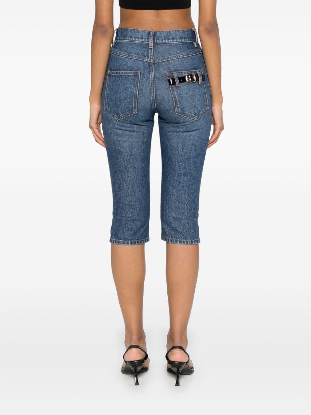 Coperni Buckle Detail Cropped Jeans in Blue Lyst UK