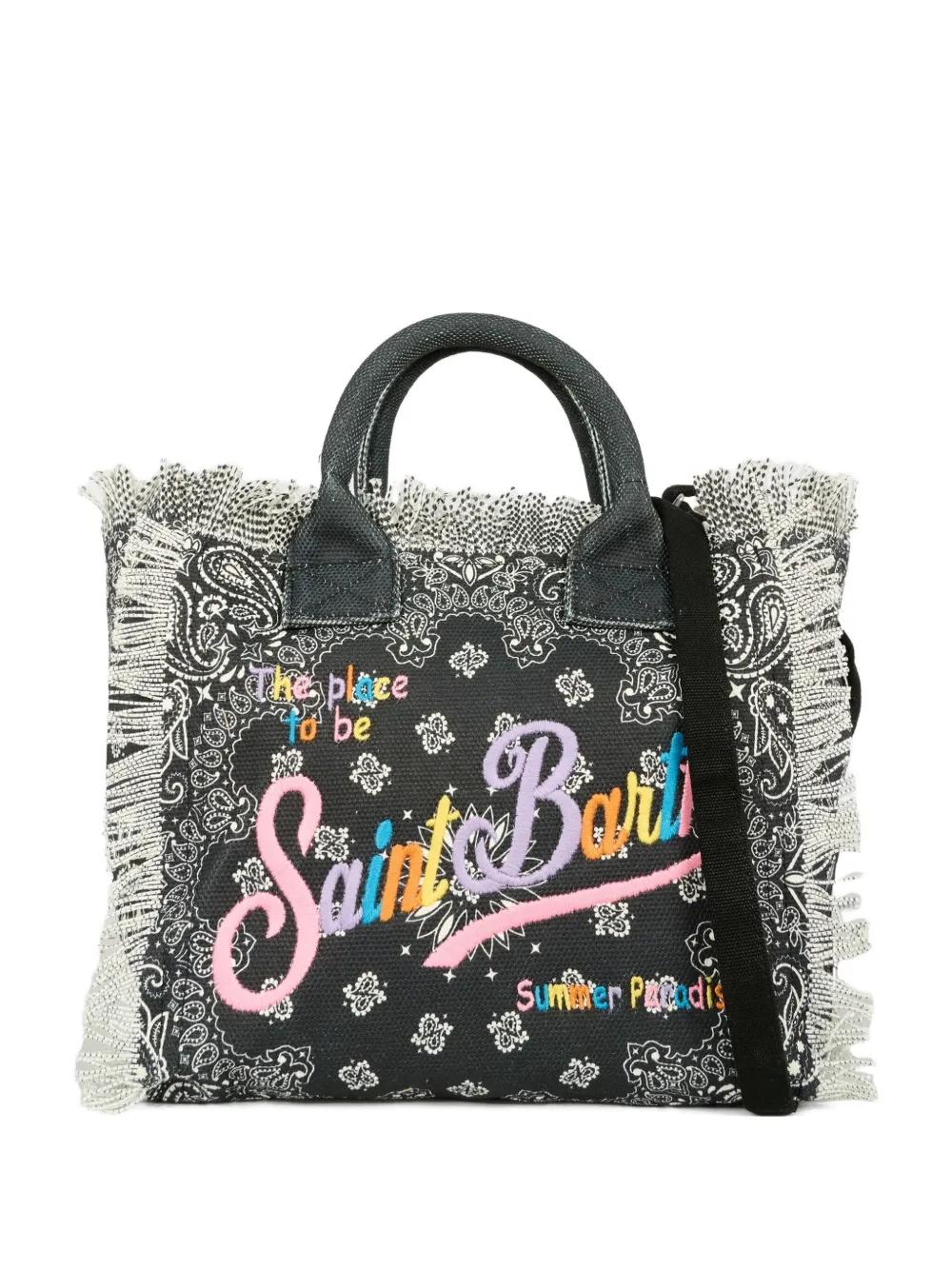 トートバッグ MC2 Saint Barth VANITY - Canvas bag with heart print Mc2 Saint Barth Heart print bag in beige and blue