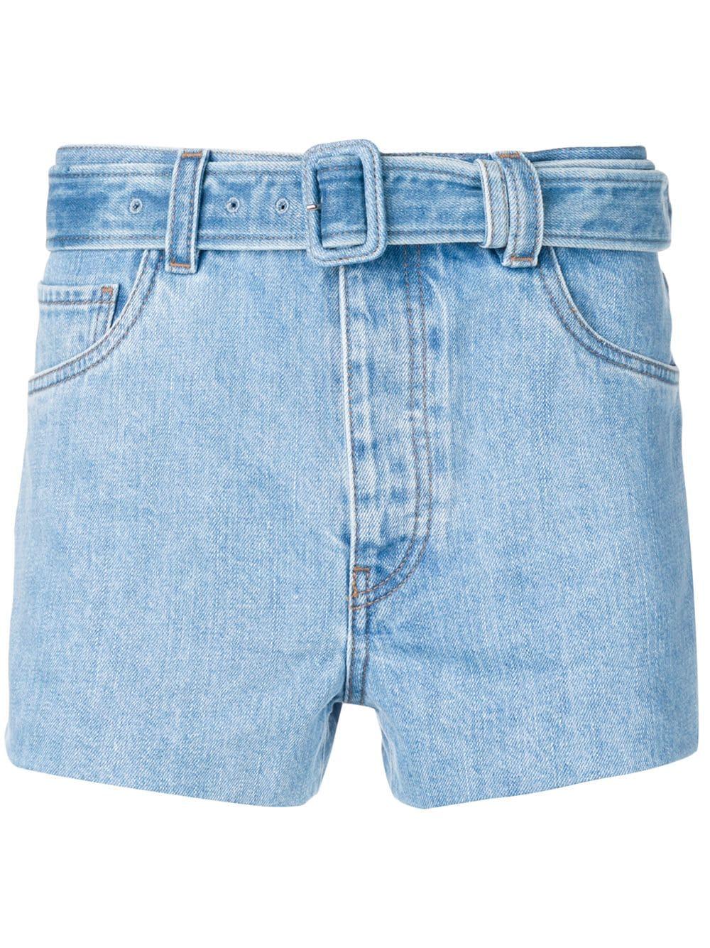 Prada Belted Denim Shorts in Blue for Men - Lyst