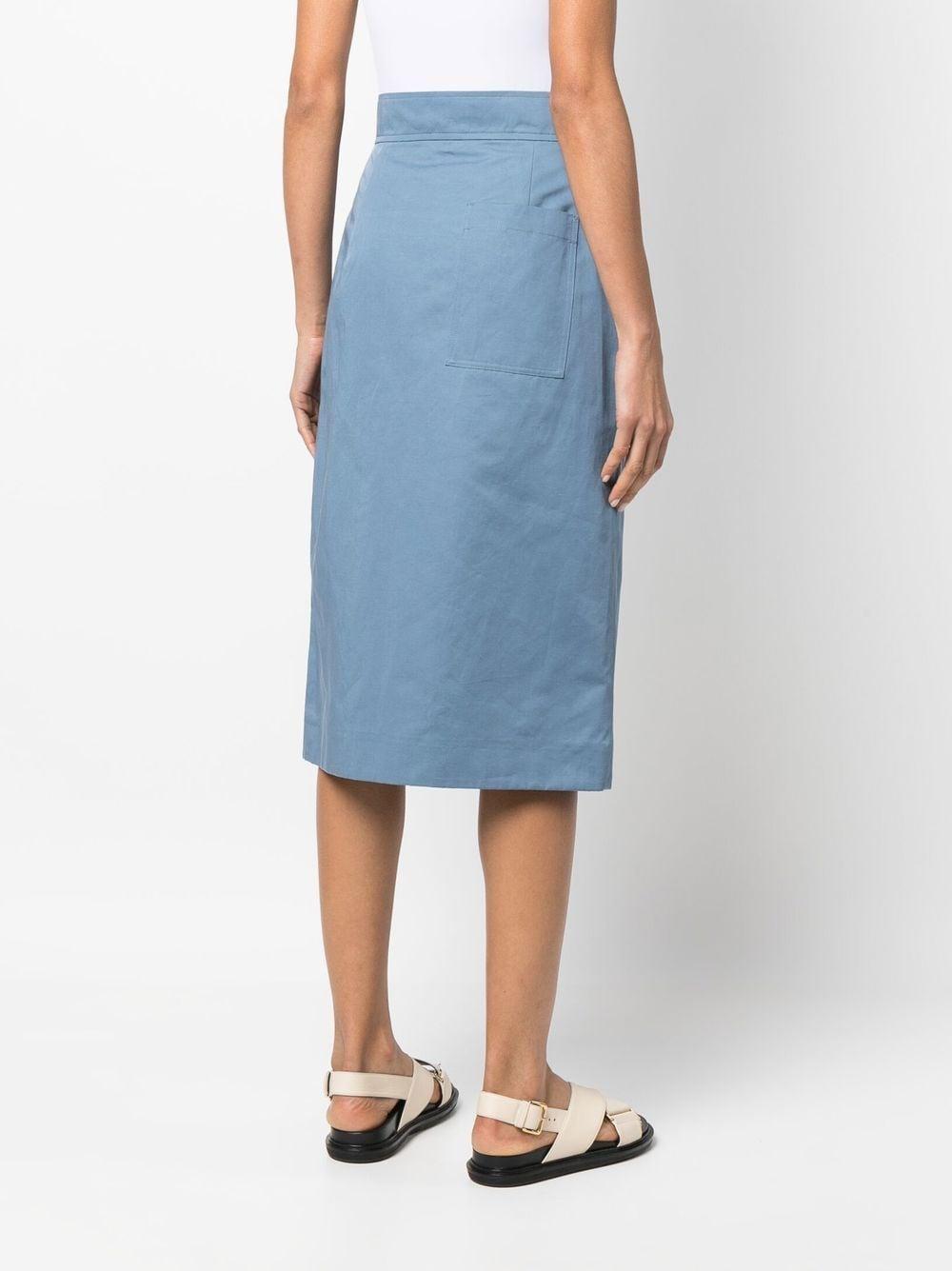 Paul Smith Button-front High-waisted Skirt in Blue | Lyst