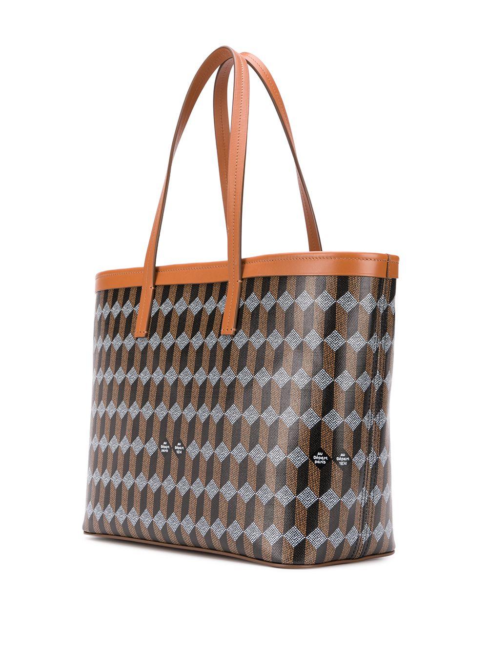 geometric print tote bag