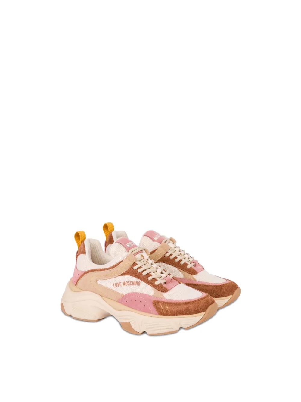 Love Moschino Heart Appliqué Sneakers in Pink | Lyst