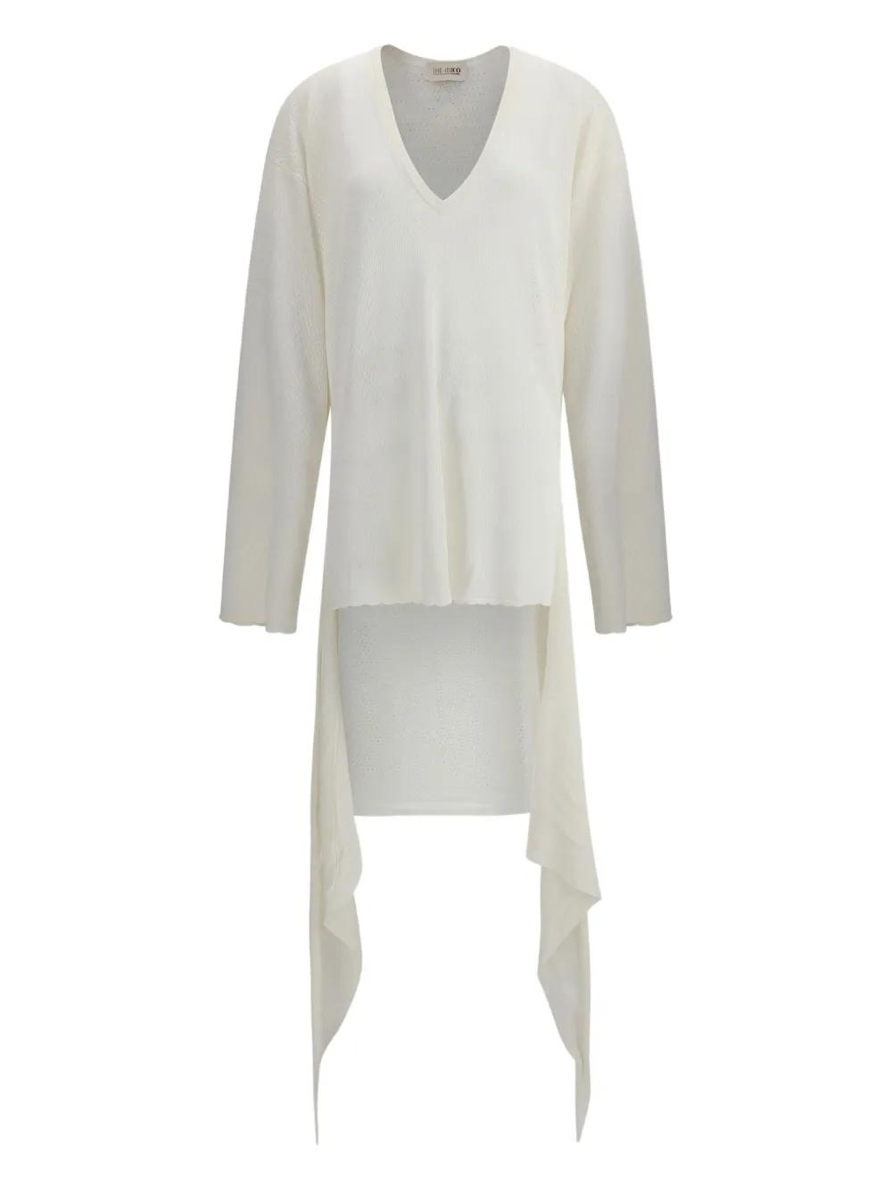The Attico V-Neck Mini Dress in White | Lyst