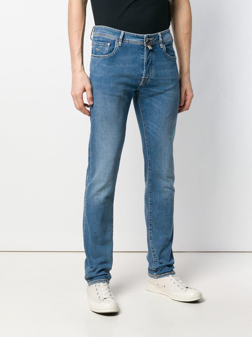 Jacob Cohen Denim Slim-fit Jeans With Pocket Square in Blue for Men - Lyst