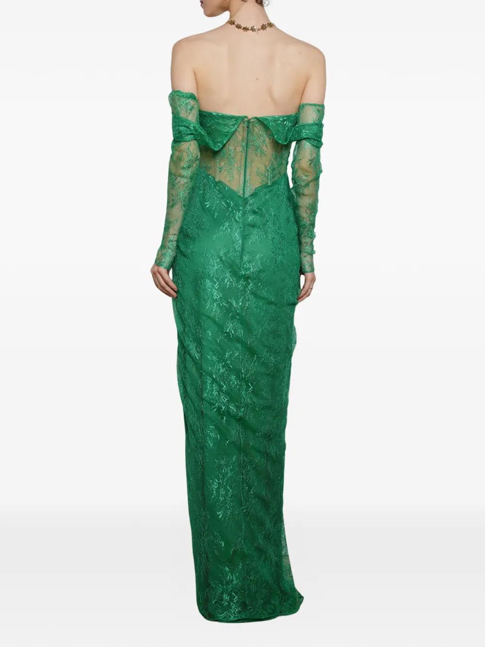 rhea costa green dress Aesha Cape Dress In Ivy-Green – Rhea Costa main image 0