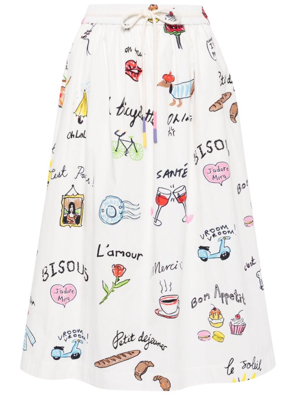 Mira Mikati bandeau cotton midi dress - Multicolour