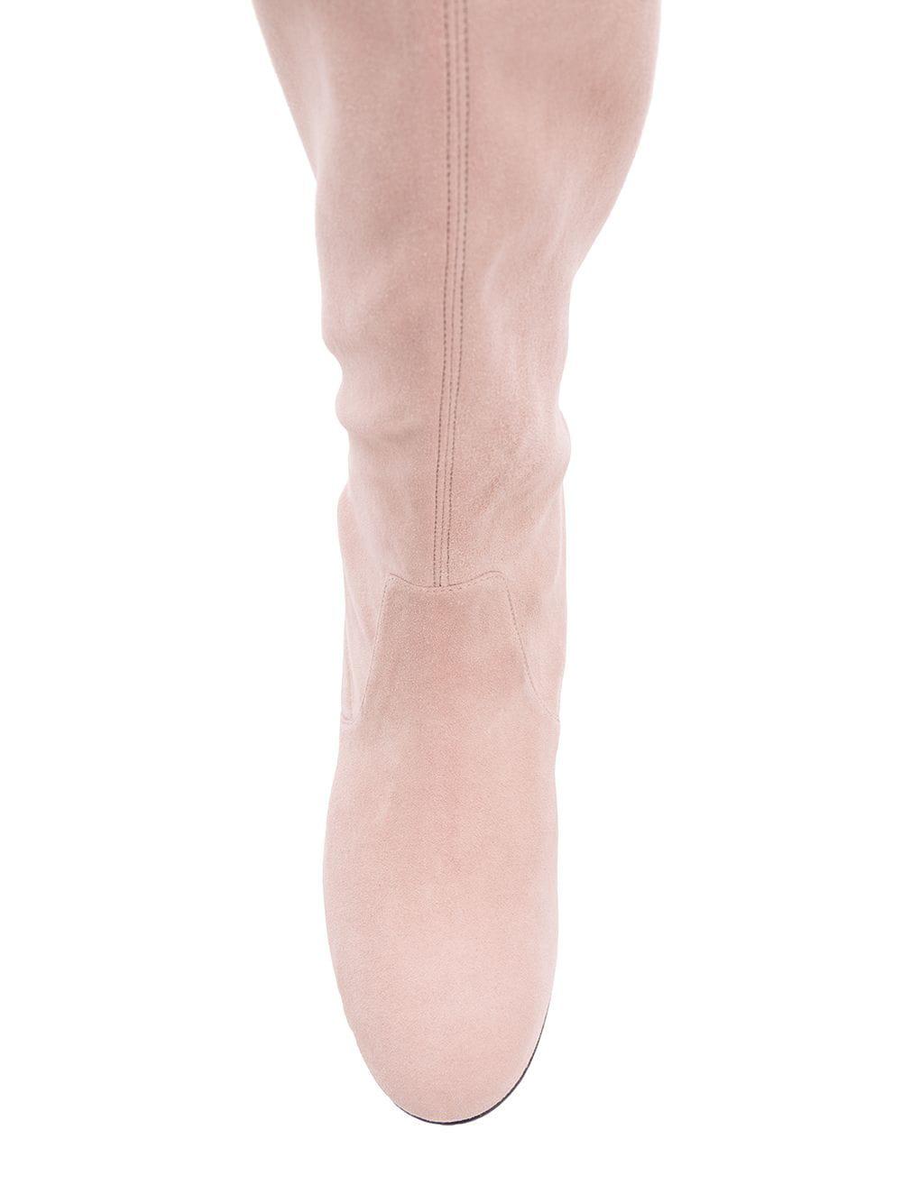 stuart weitzman pink suede boots