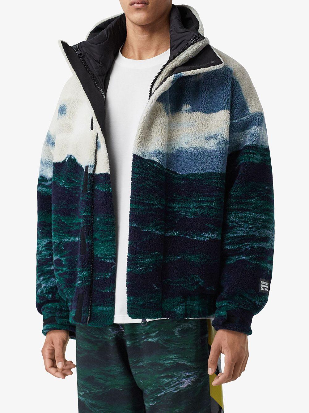 fleece print jacket