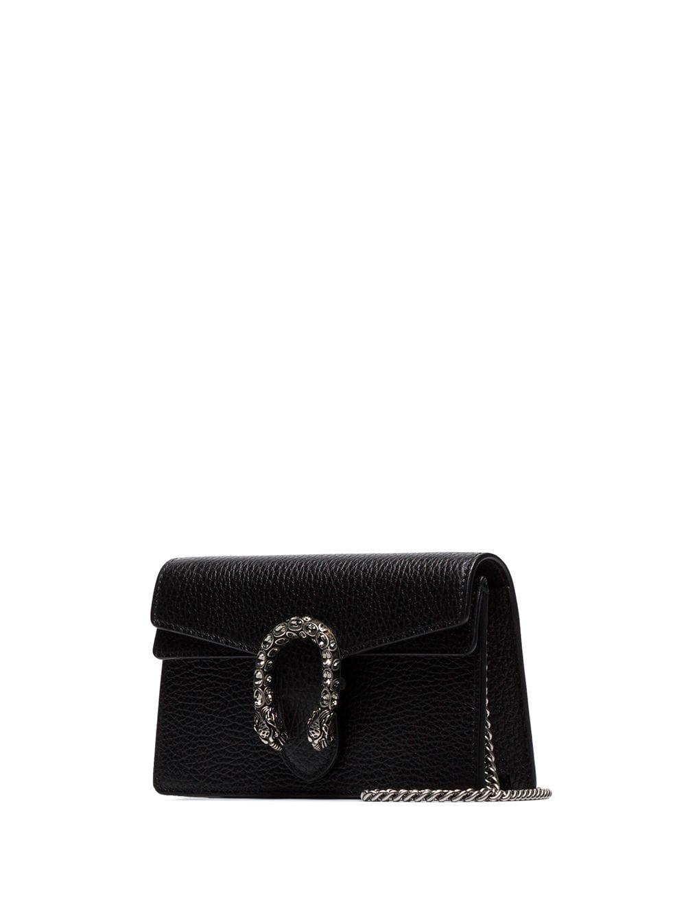 Gucci Dionysus Leather Super Mini Bag in Black - Lyst