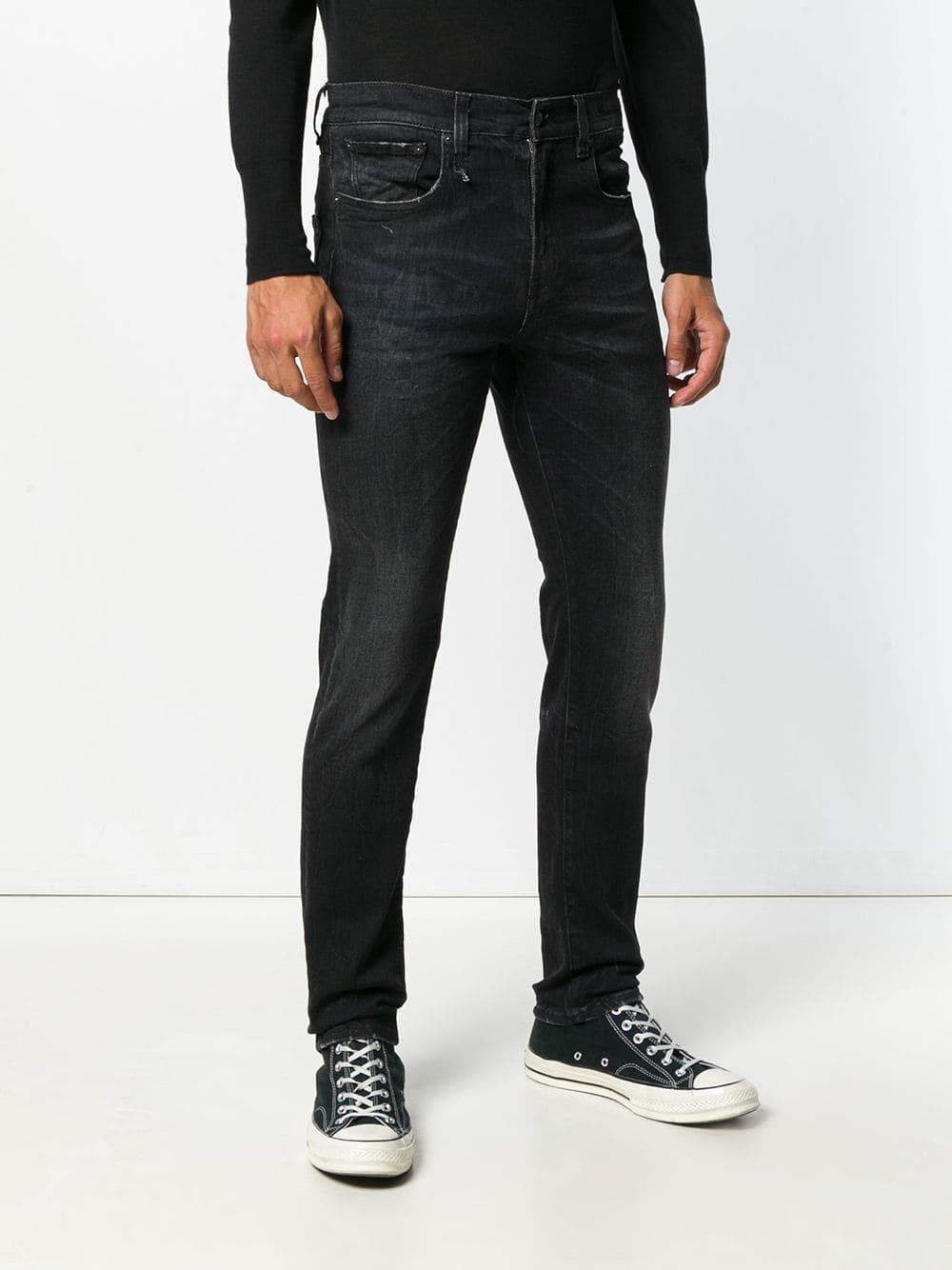 R13 Denim Skate Slimfit Jeans in Black for Men Lyst