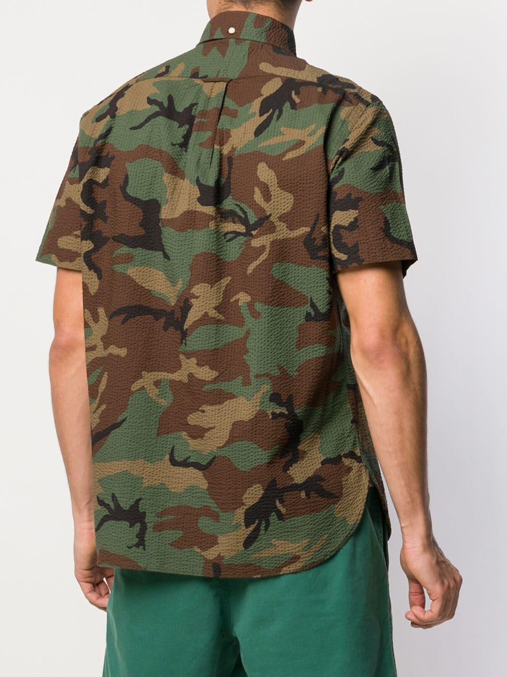 Polo Ralph Lauren Cotton Camouflage Print Seersucker Shirt in Green for