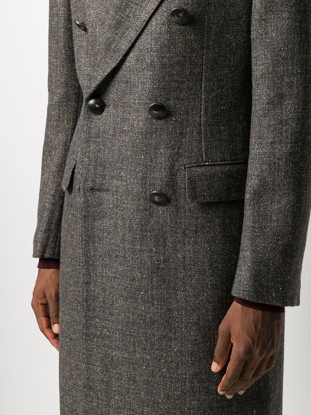 Lardini Wool Long Sleeve Double-breasted Coat in Grey (Gray) for Men - Lyst