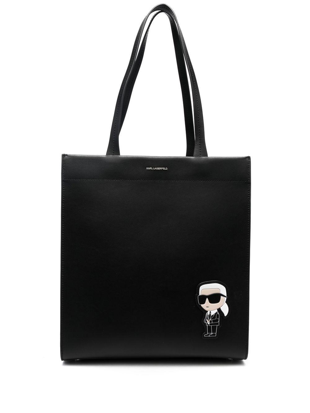 Karl Lagerfeld Appliquélogo Calfleather Bag in Black Lyst