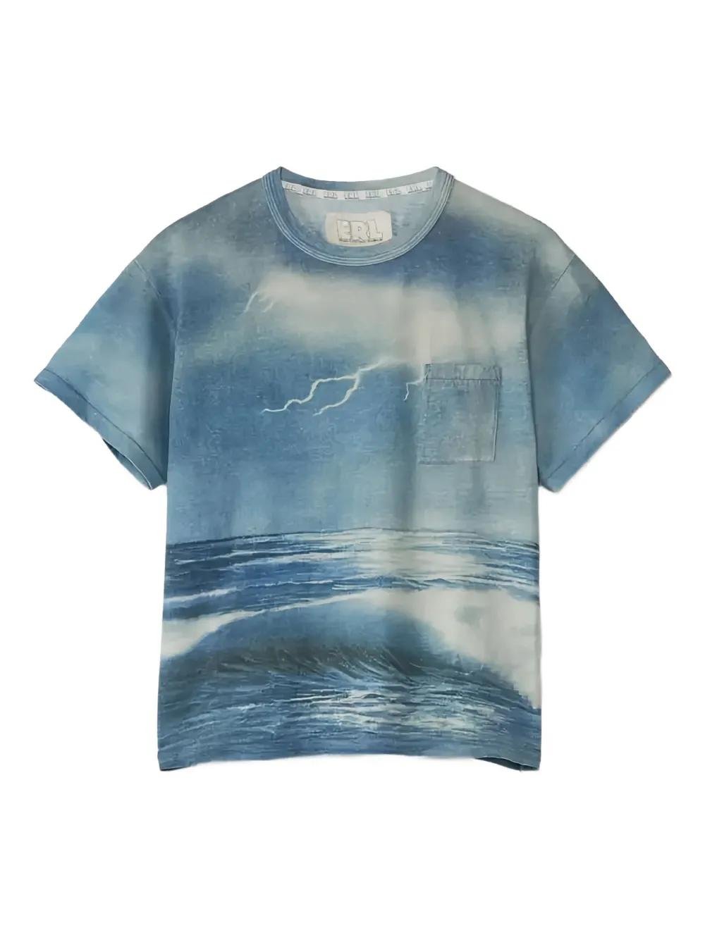 ■ERL■ Star Graphic Print Short Sleeve T-Shirt White ERL06T ERL star-print short-sleeve T-shirt | White | FARFETCH