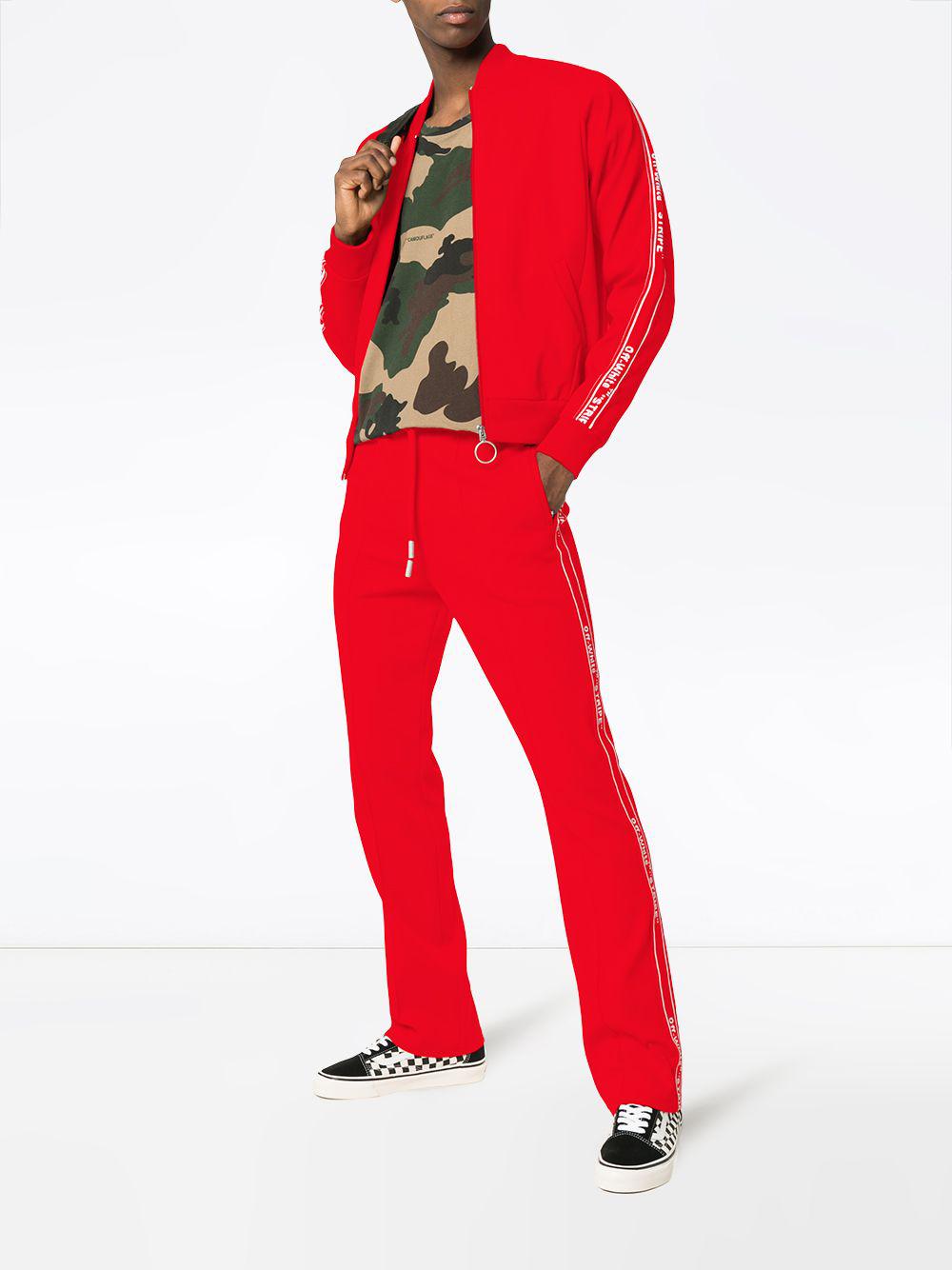 Off-White c/o Virgil Abloh Logo Track Pants in Red for Men | Lyst