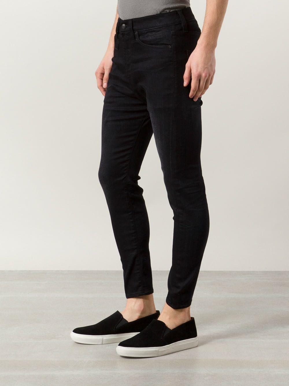 R13 Drop-crotch Skinny Jeans in Black for Men - Lyst
