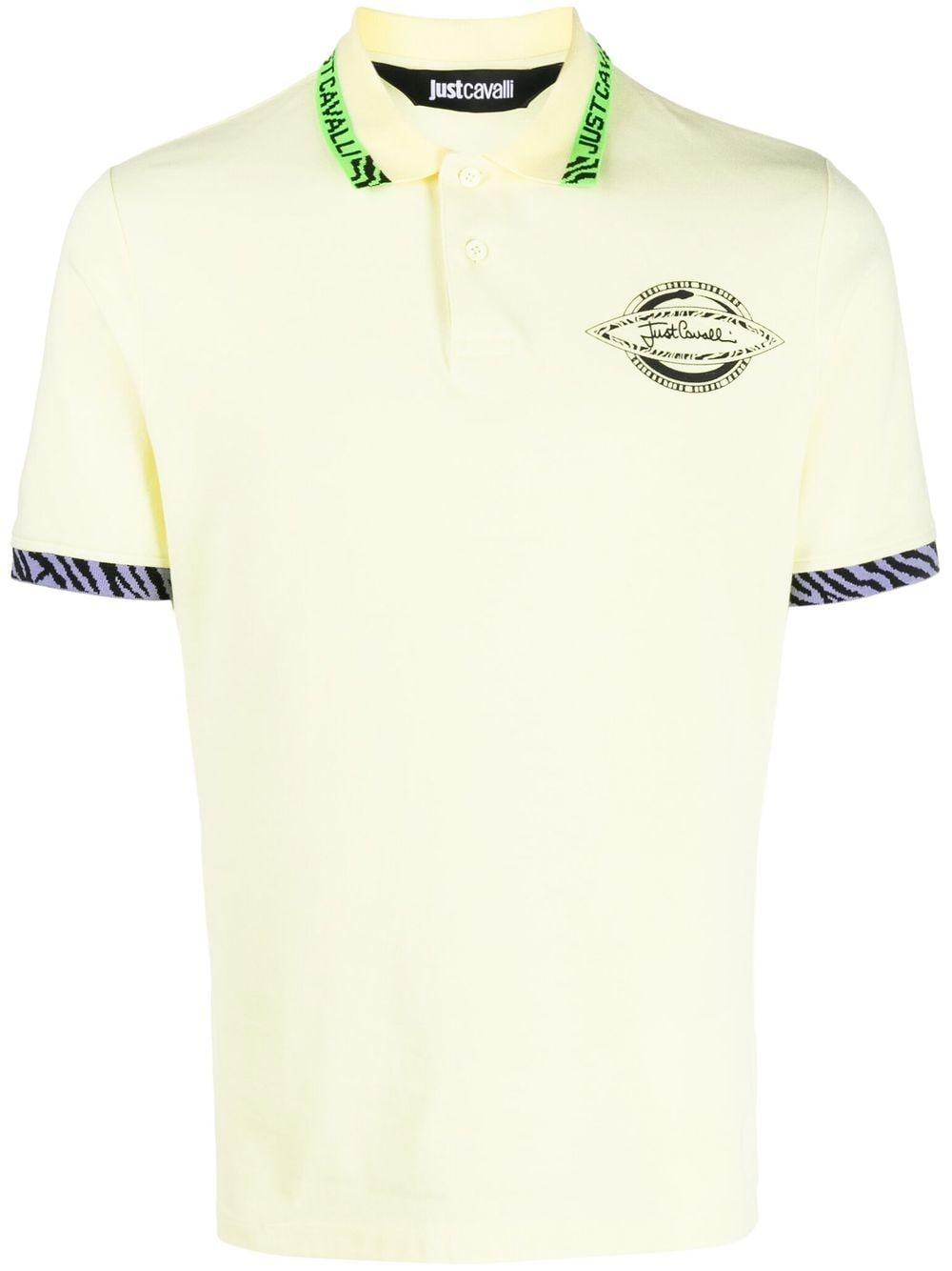 Just Cavalli Logo-print Polo Shirt in Natural for Men | Lyst