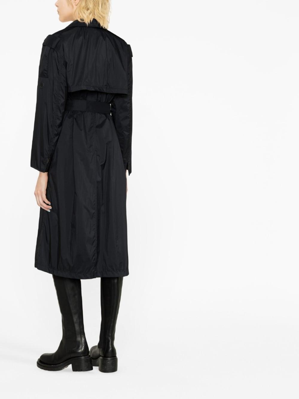 Moncler Deva Belted Trench Coat in Black | Lyst