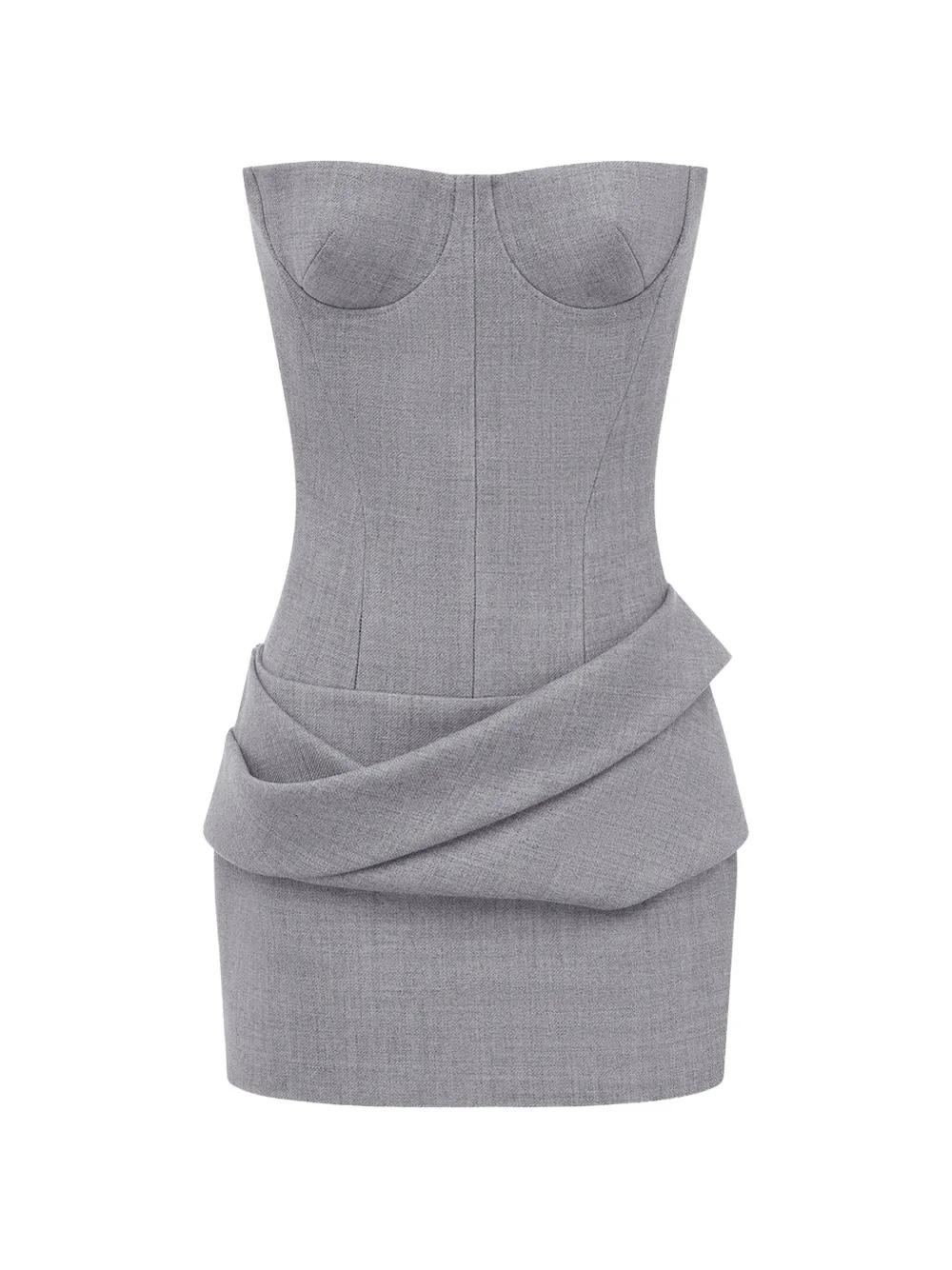 alex grey mini dress Perry Cupped Draped in Gray _okendo:syndication_key:CL136374047