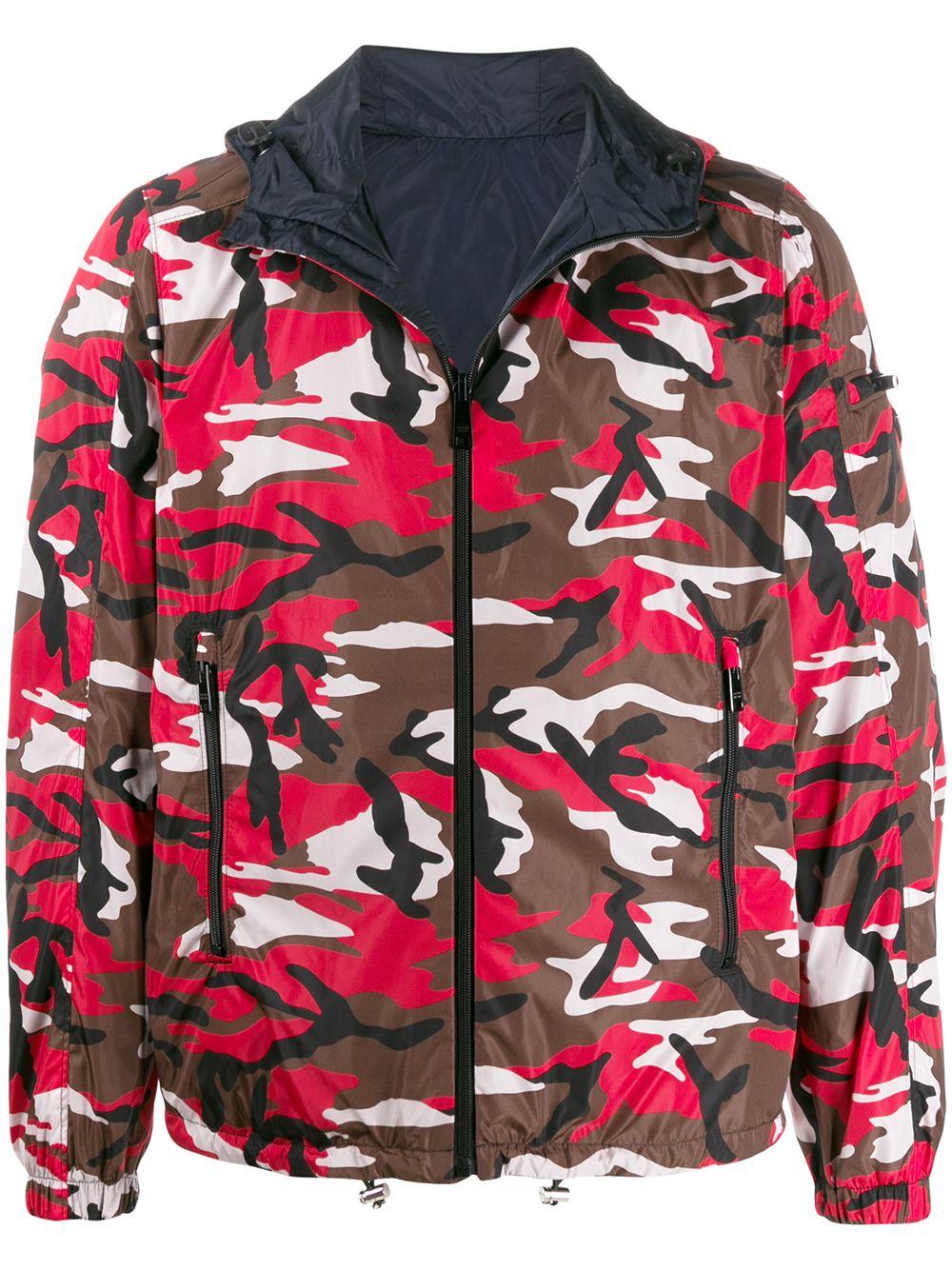 Prada Wendbare Jacke mit Camouflage-Print in Rot für Herren Lyst DE