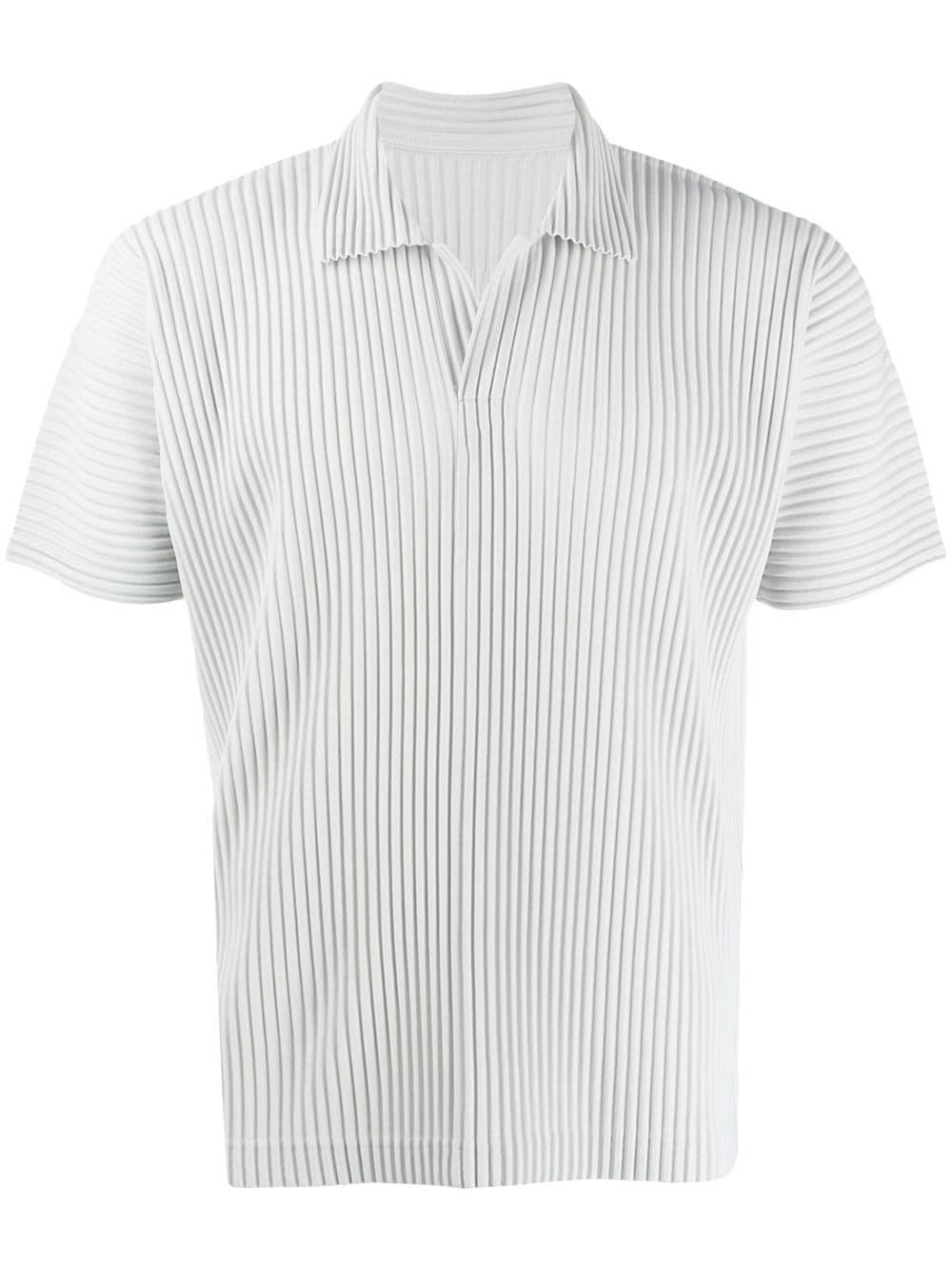Homme Plissé Issey Miyake Pleated Polo Shirt in Grey (Gray) for Men | Lyst