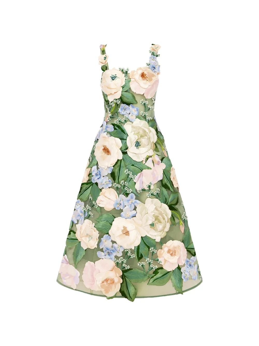 knee length dresses for ladies Rayna Appliqué Bustier Maxi Dress main image 1