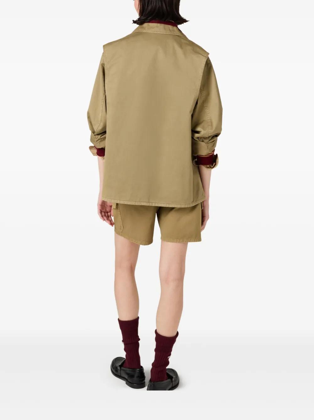 Miu Miu Satin Garment-Dyed Utility Jacket in Green | Lyst