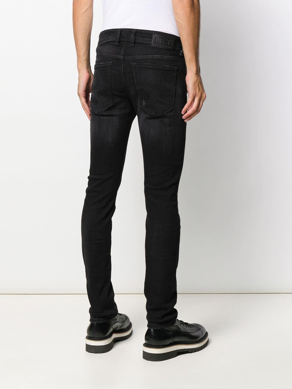 DIESEL Denim Sleenker Skinny Jeans in Black for Men - Lyst