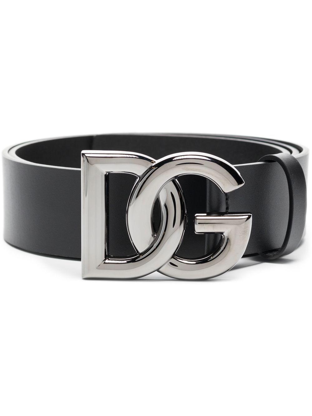 Dolce & Gabbana Lux Leather Belt With Crossover Dg Logo Buckle in Black for  Men | Lyst