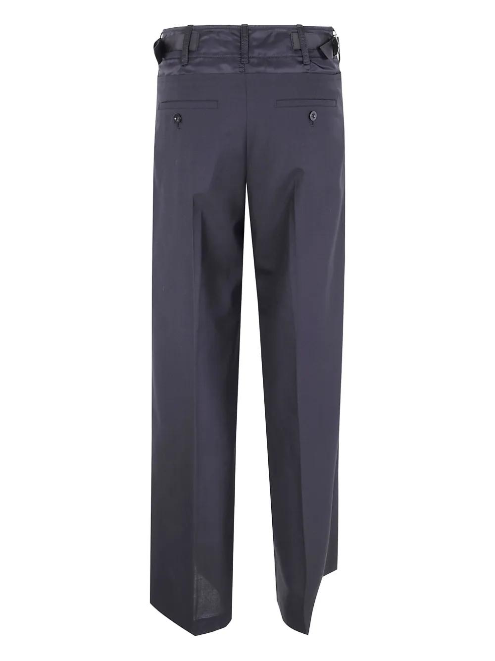 【関税・送料込み】SACAI PANTS BLACK WOOL BLEND TROUSERS sacai Suiting Pants Black Taupe | HAVEN