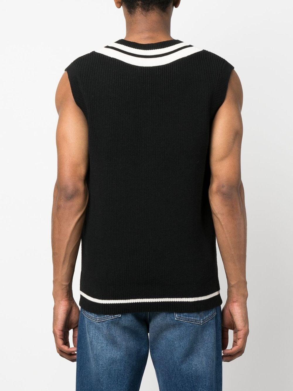 Fred Perry Contrast-trim Knitted Vest in Black for Men | Lyst