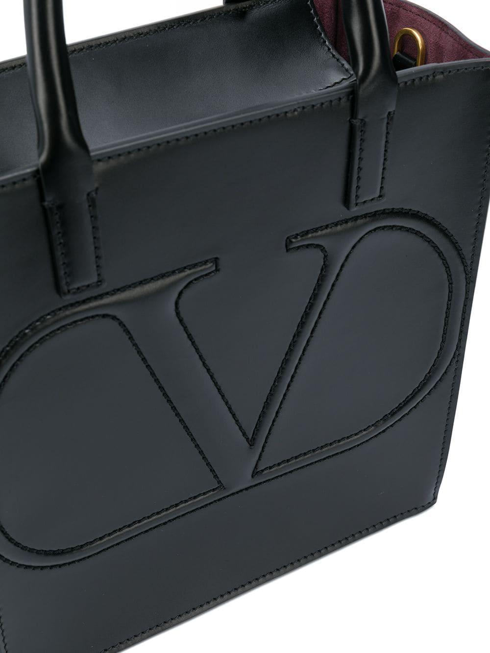 Valentino Garavani Suede Vlogo Walk Tote Bag in Black Lyst