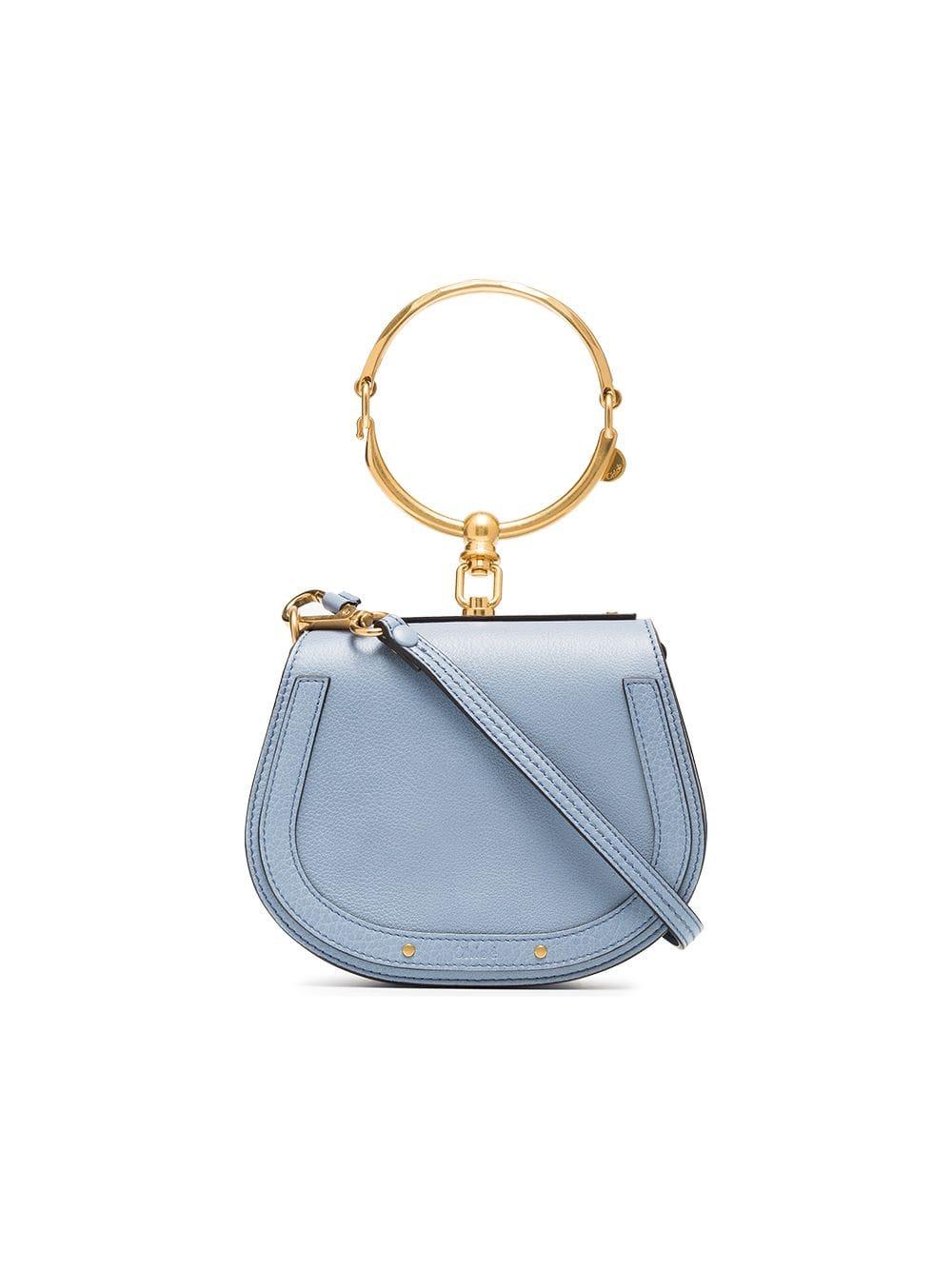 Chloé Nile Small Leather Bracelet Bag in Blue