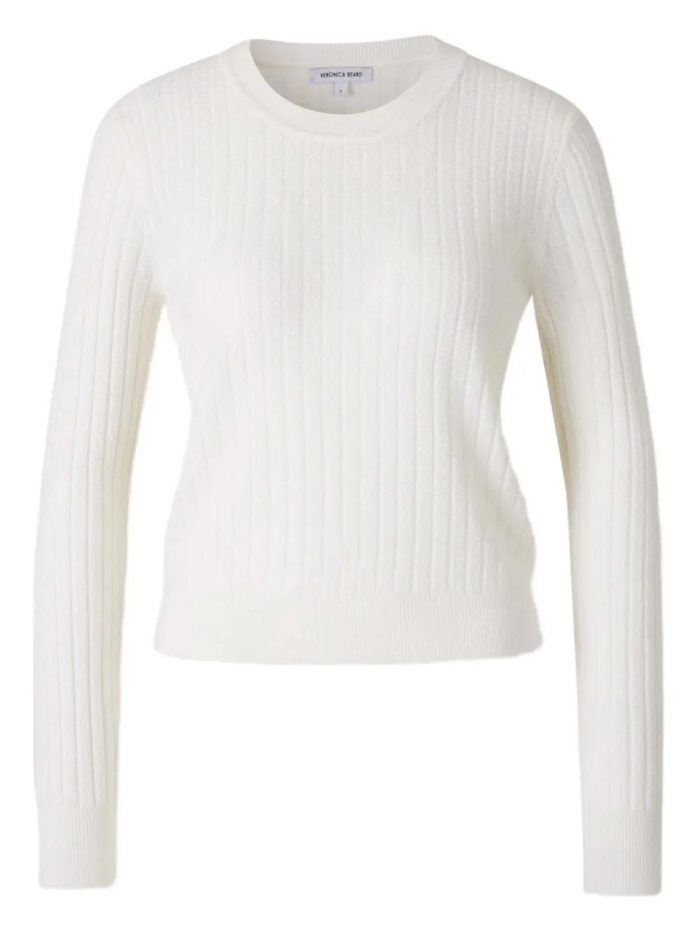 Veronica Beard Ribbed Crew-Neck Sweater in White Lyst UK