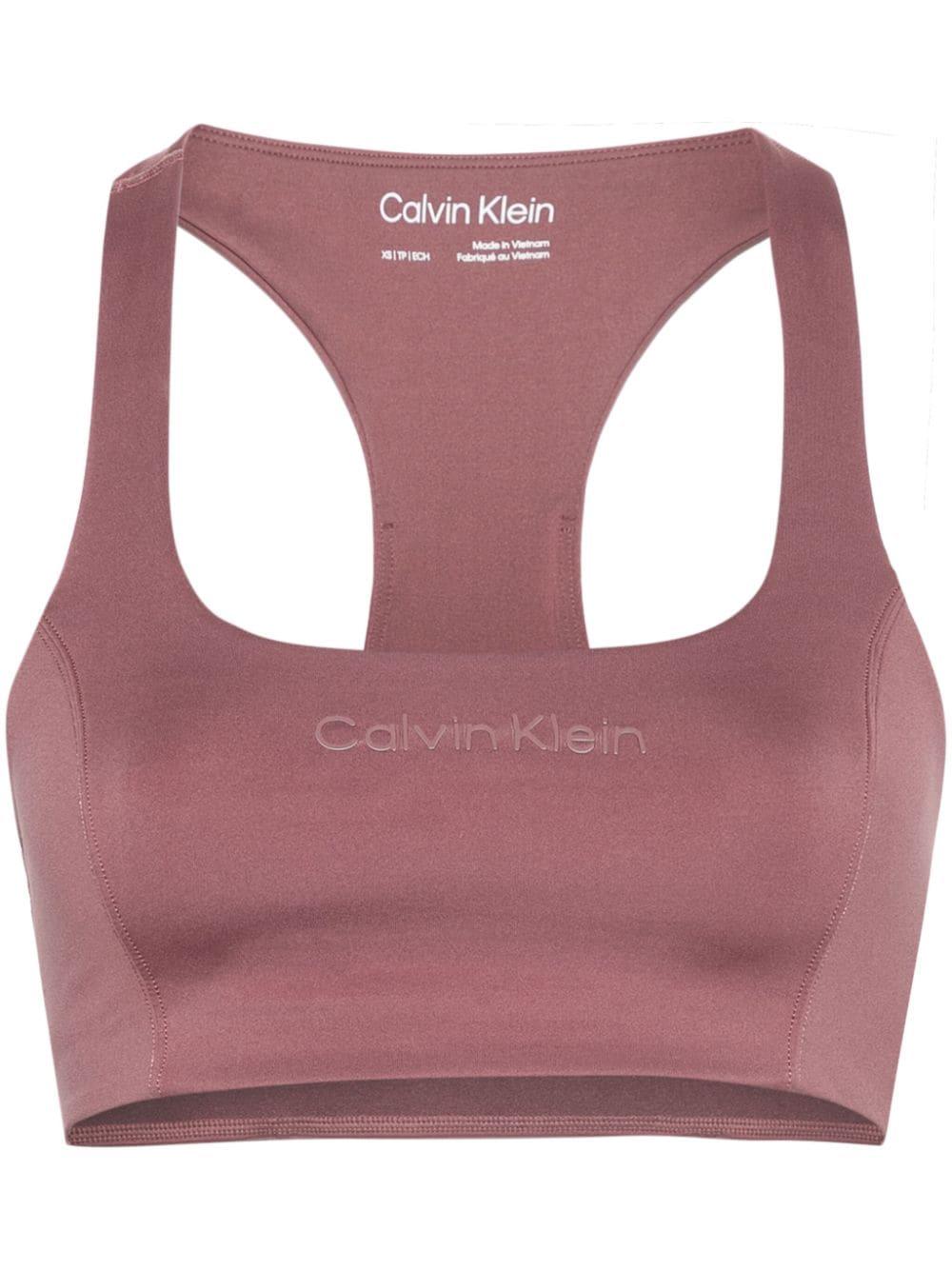 Calvin Klein logo-embossed Sports Bra - Farfetch