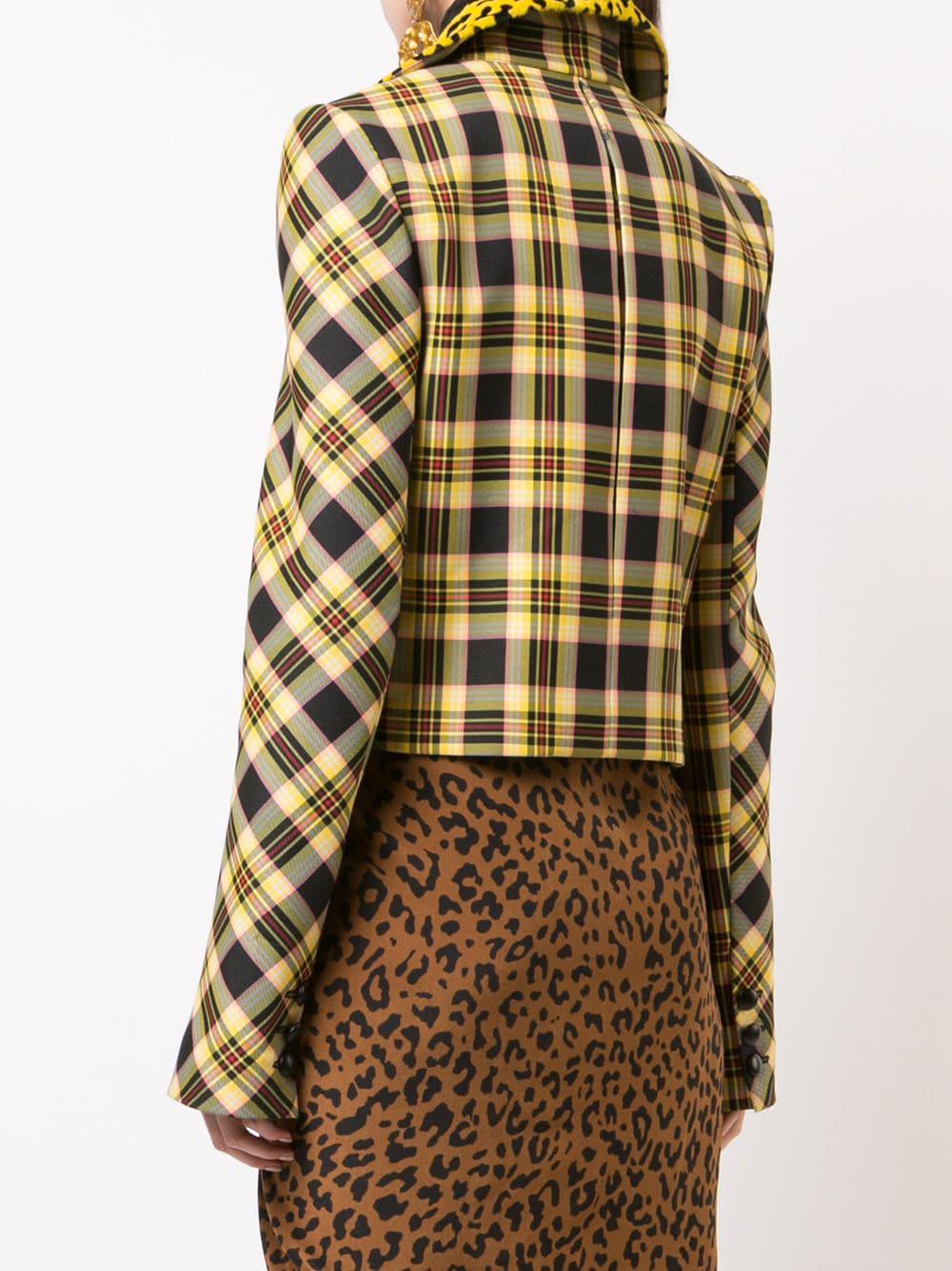 plaid and leopard blazer