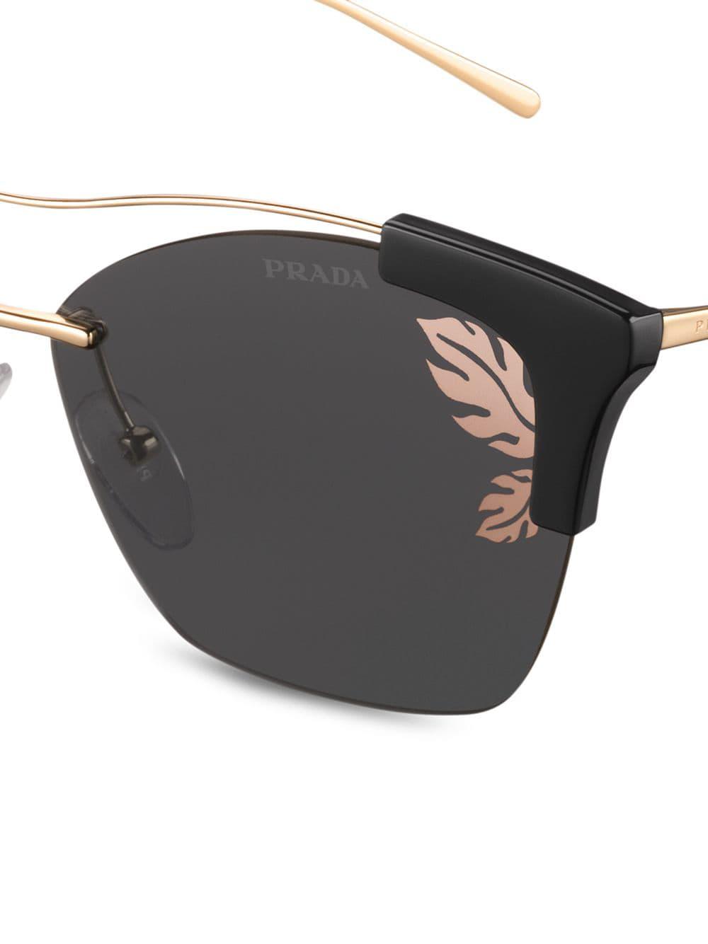 prada hibiscus 63mm oval sunglasses
