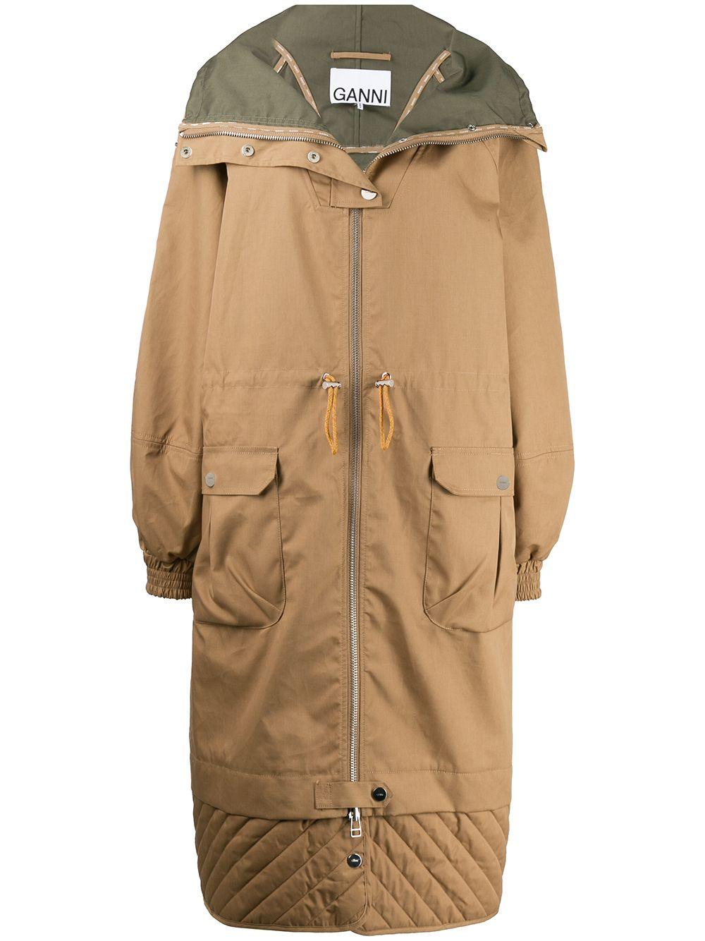 Ganni Oversized Military Parka in Brown | Lyst Canada