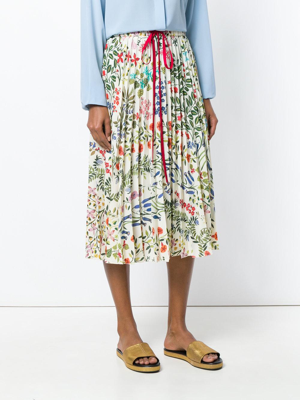 red valentino pleated skirt