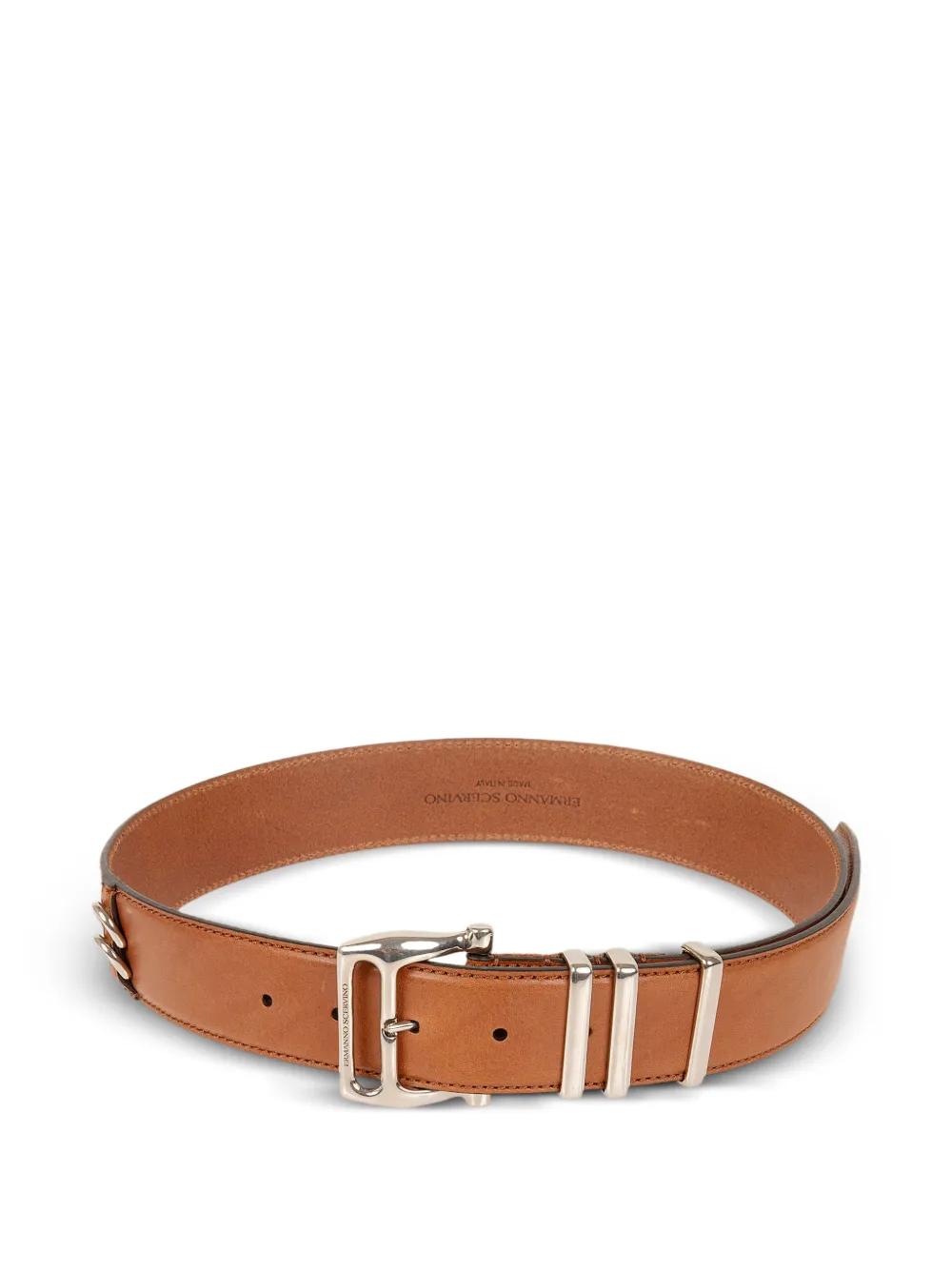 Ermanno Scervino Brown Leather Wide Bronze Buckle Waist Women\'s Belt Ermanno Scervino Brown Leather Wide Bronze Buckle Waist  main image 3