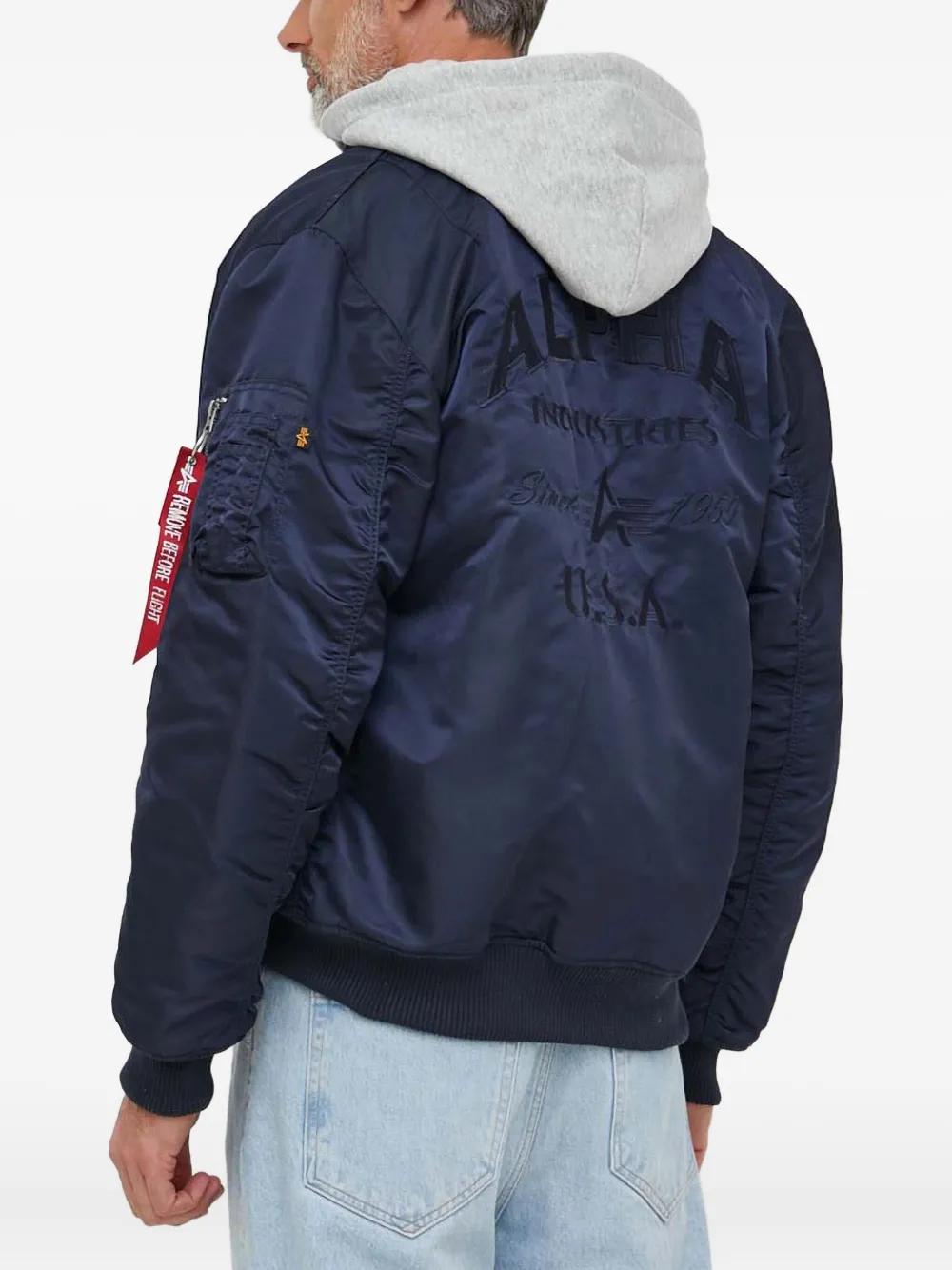 Alpha Industries Ma-1 Zip Hooded Jacket in Blue for Men | Lyst