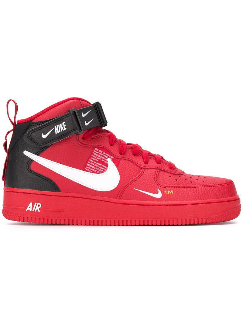 Zapatillas Air Force 1 Mid Utility Nike de Caucho de color Rojo para hombre  - Lyst