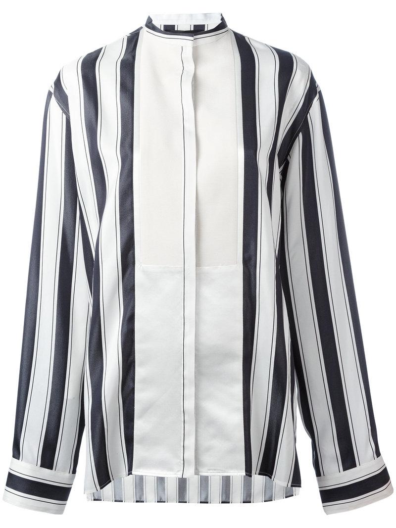 black collarless blouse