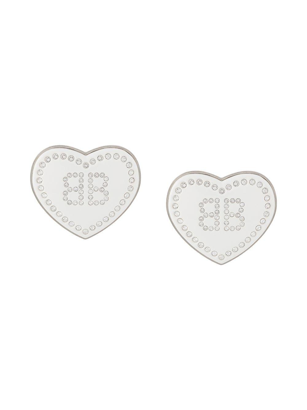 Balenciaga Oorbellen Met Bb Logo in het Wit - Lyst