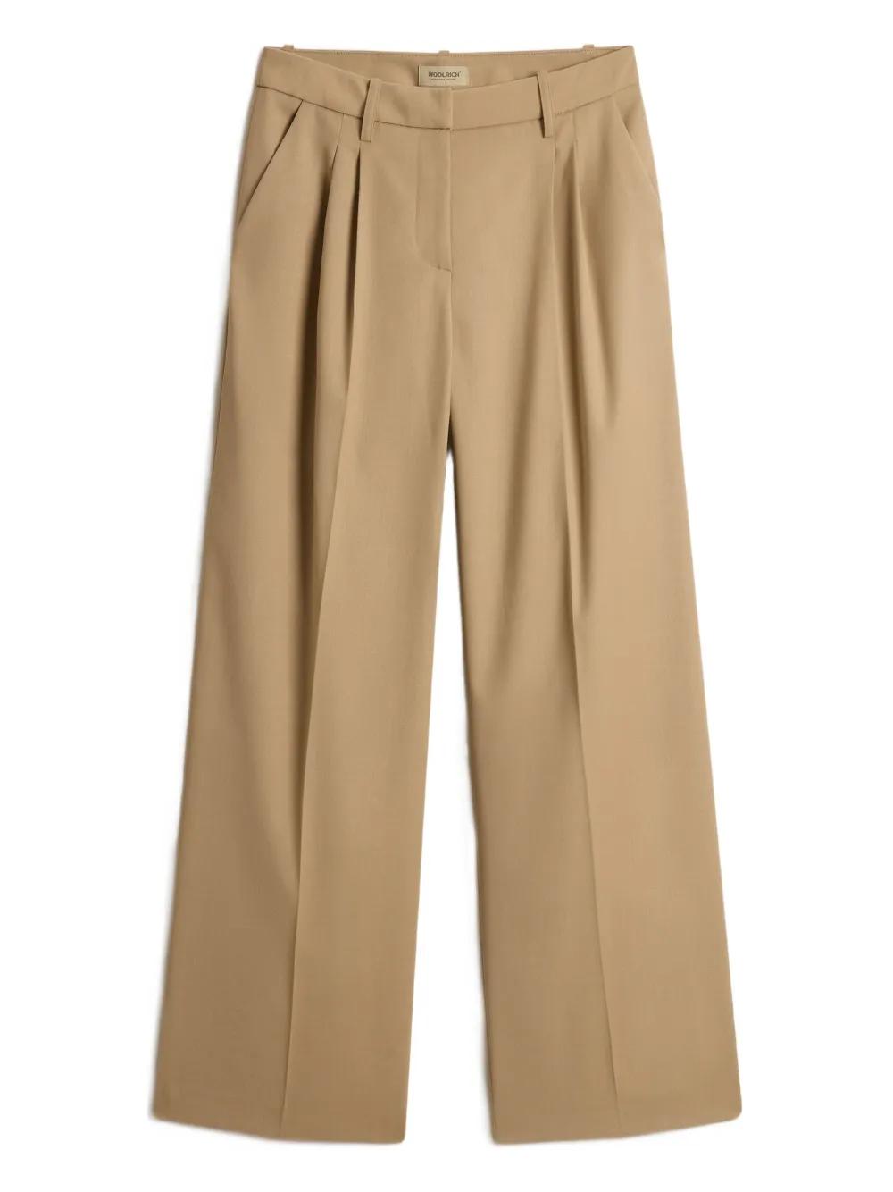 【送料&関税込】Woolrich Wide Leg Pleated Pants PLEATED WOOL WIDE-LEG PANTS - BLACK | COS